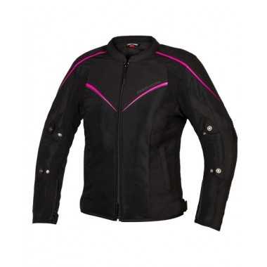 Tekstylna kurtka motocyklowa Rebelhorn czarna z różowymi wstawkami modeo Hiflow IV