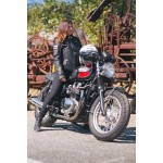 HJC otwarty kask motocyklowy HJC i30 Flat czarny kobieta na motocyklu