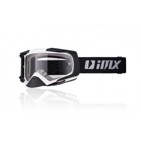 IMX Racing Dust Gogle biało/czarne matowe z Szybą dymioną + Clear (2 szyby w zestawie)