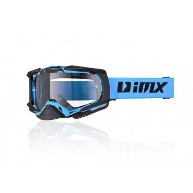 IMX Racing Dust Graphic Gogle niebiesko/czarny mat z Szybą dymioną + Clear (2 szyby w zestawie)