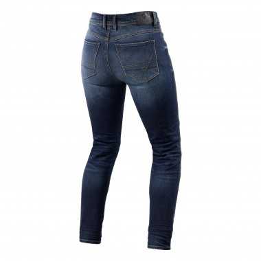 jeansowe spodnie motocyklowe dla kobiet jeans marley ladies revit niebieskie ciemno