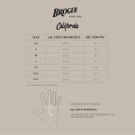 BROGER California rękawice skórzane brązowe tabela rozmiarów