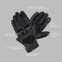 REBELHORN FLUX II LADY BLACK Skórzane rękawice motocyklowe czarne dla kobiet