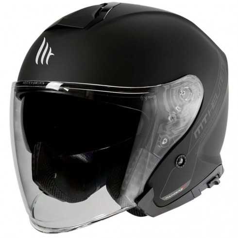 otwarty kask na motor na skuter na motocykl typu jet czarny mat mt helmets