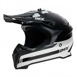 IMX FMX-02 offroadowy kask motocyklowy czarno biały połysk