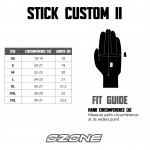 Ozone Stick Custom II skórzane rękawice motocyklowe czarne tabela rozmiarów