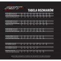RST Rider krótkie tekstylne rękawice motocyklowe czarne tabela rozmiarów