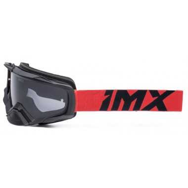 IMX Dust Gogle motocyklowe czarno czerwony mat z Szybą dymioną + Clear (2 szyby w zestawie)