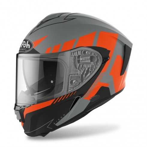 SP_RI32 integralny kask motocyklowy pomarańczowy mat rise