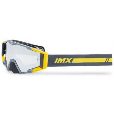 IMX Sand Grey Matt Fluo Yellow Gogle motocyklowe z Szybą Silver Iridium + Clear (2 Szyby W Zestawie)