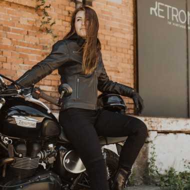 OZONE Striker damska skórzana kurtka motocyklowa czarna
