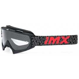 IMX Mud Graphic Black Matt/Grey/Red gogle motocyklowe szyba clear (1 Szyba W Zestawie)