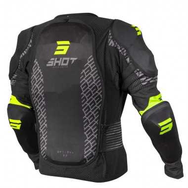 SHOT Optimal koszulka motocyklowa z ochraniaczami czarna fluo