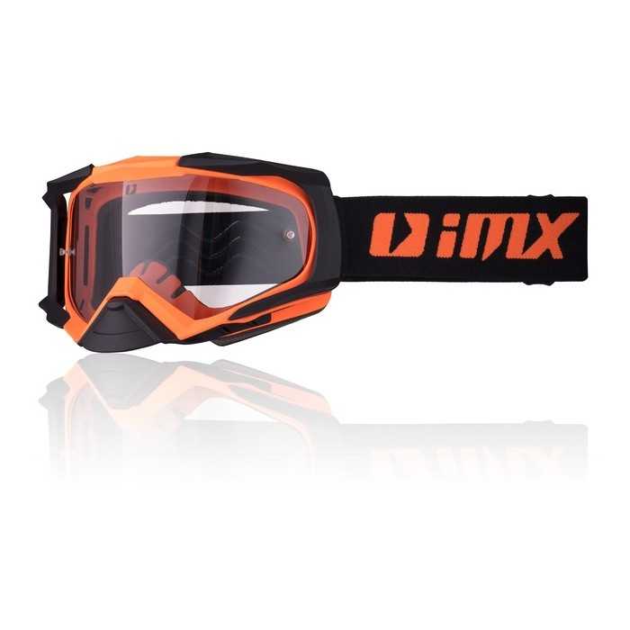 IMX Racing Dust Gogle pomarańczowo/czarne matowe z Szybą dymioną + Clear (2 szyby w zestawie)