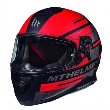 MT THUNDER 3 SV PITLANE integralny kask motocyklowy z blendą czerwono szary