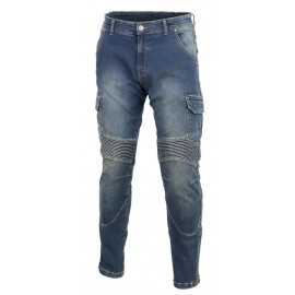 SECA Square jeansowe spodnie motocyklowe niebieskie