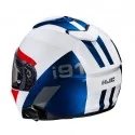 HJC i91 Bina szczękowy kask motocyklowy biało niebieski tył