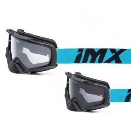 IMX Racing Dust Black Matt/Blue Gogle niebiesko czarne z Szybą dymioną + Clear (2 szyby w zestawie)