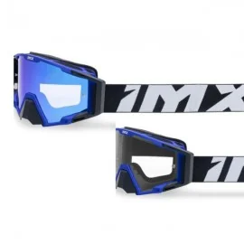 IMX Racing Sand Gogle czarny mat/niebieski z Szybą Blue Iridium + Clear (2 szyby w zestawie)