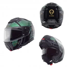 Schuberth C5 Globe Green szczękowy kask motocyklowy czarno zielony