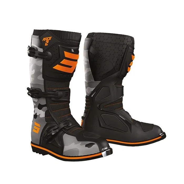 SHOT RACE 2 Camo offroadowe buty motocyklowe pomarańczowe