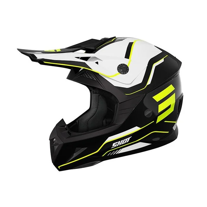 SHOT PULSE Lines dziecięcy offroadowy kask motocyklowy Quad Motocross Czarno Żółty