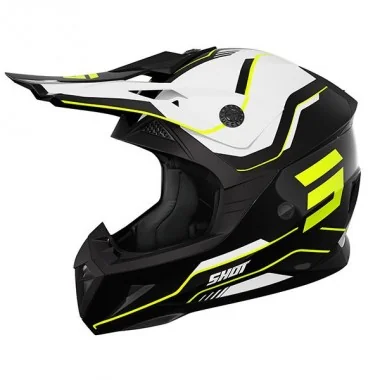 SHOT PULSE Lines dziecięcy offroadowy kask motocyklowy Quad Motocross Czarno Żółty