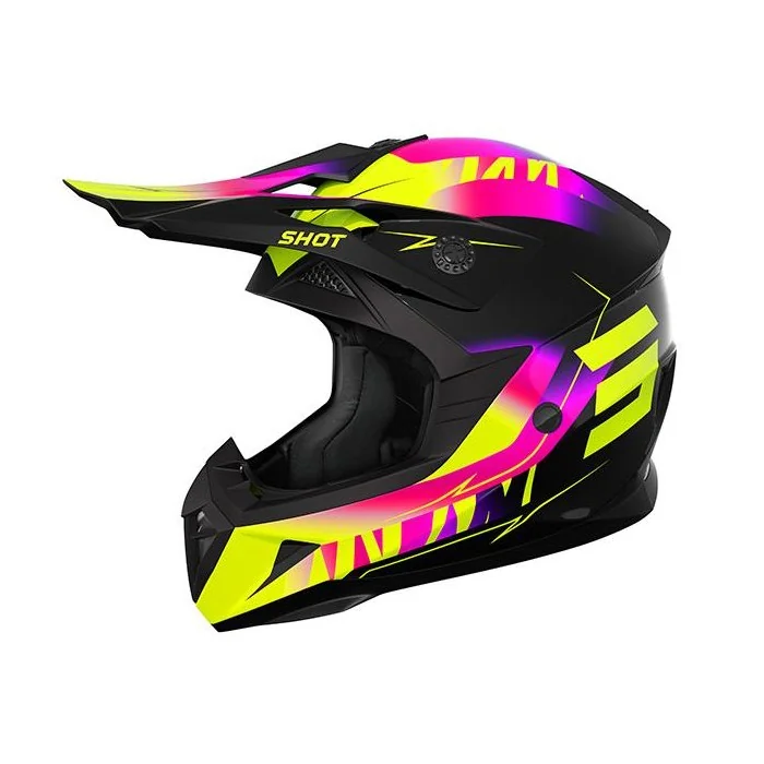 SHOT PULSE X-trem dziecięcy offroadowy kask motocyklowy Quad Motocross Różowo Żółty