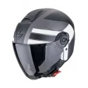 SCORPION EXO-CITY II BLUR otwarty kask motocyklowy srebrno czarno biały mat