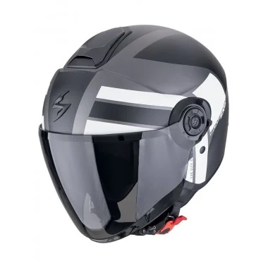 SCORPION EXO-CITY II BLUR otwarty kask motocyklowy srebrno czarno biały mat
