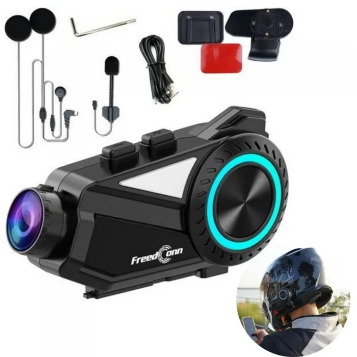Freedconn R3 2K interkom motocyklowy Bluetooth 5.1 z kamerą 2K