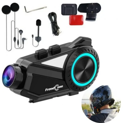 Freedconn R3 2K interkom motocyklowy Bluetooth 5.1 z kamerą 2K