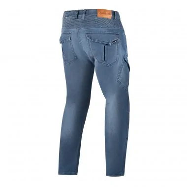SECA SQUADRON jeansowe spodnie motocyklowe niebieskie