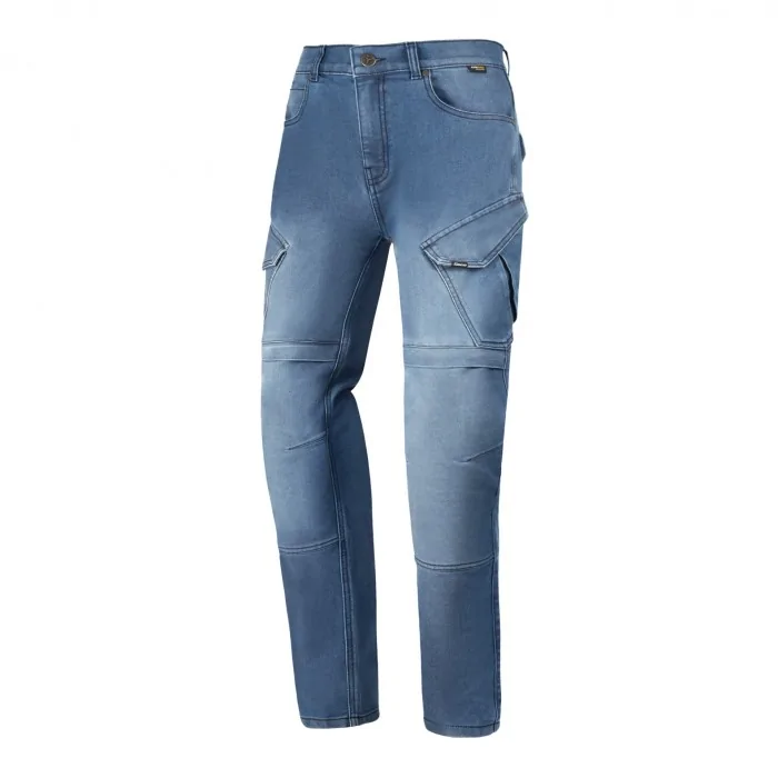 SECA SQUADRON jeansowe spodnie motocyklowe niebieskie