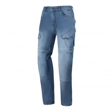 SECA SQUADRON jeansowe spodnie motocyklowe niebieskie