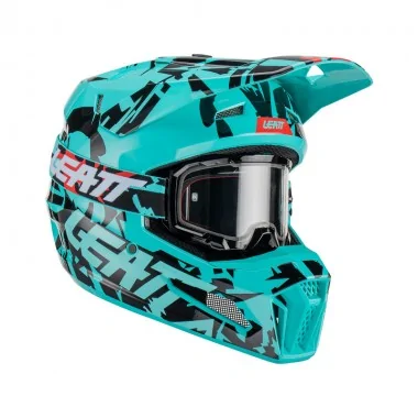 LEATT KIT MOTO 3.5 V25 FUEL offroadowy kask motocyklowy z goglami Vizion 3.5