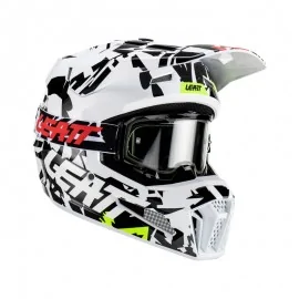 LEATT KIT MOTO 3.5 V25 ZEBRA offroadowy kask motocyklowy z goglami Vizion 3.5