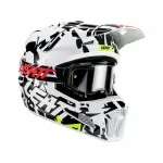 LEATT KIT MOTO 3.5 V25 ZEBRA offroadowy kask motocyklowy z goglami Vizion 3.5