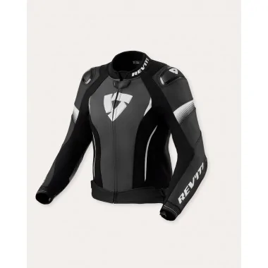 REV'IT Xena 4 Pro Ladies sportowa damska skórzana kurtka motocyklowa czarno biała