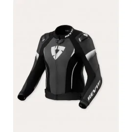 REV'IT Xena 4 Pro Ladies sportowa damska skórzana kurtka motocyklowa czarno biała