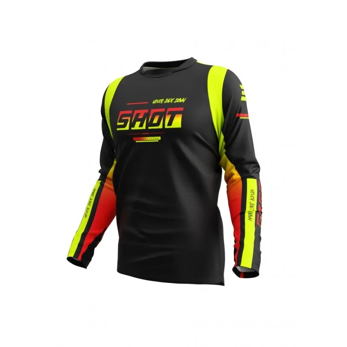 SHOT Devo Block Neon Yellow offroadowa koszulka motocyklowa żółta fluo