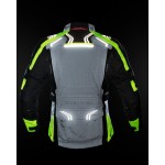 RICHA TOUAREG Tekstylna kurtka motocyklowa szara/zielona fluo
