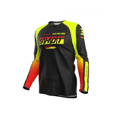 SHOT Draw Kid Block Neon Yellow offroadowa dziecięca koszulka motocyklowa żółta fluo