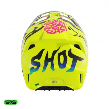 SHOT SPEED KID GHOST NEON YELLOW dziecięcy offroadowy kask motocyklowy Quad Motocross żółty fluo połysk