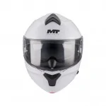 MT Genesis SV Pure A0 szczękowy kask motocyklowy z blendą biały połysk front