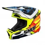 SHOT FURIOUS KID Flash Blue Neon dziecięcy offroadowy kask motocyklowy Quad Motocross żółty fluo połysk