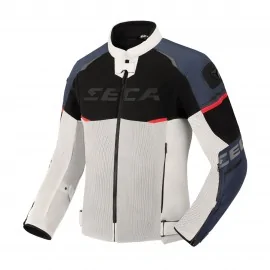 SECA Airflow III tekstylna kurtka motocyklowa niebiesko szara