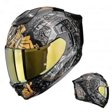 SCORPION EXO-1500 AIR Apus integralny kask motocyklowy czarno szaro złoty