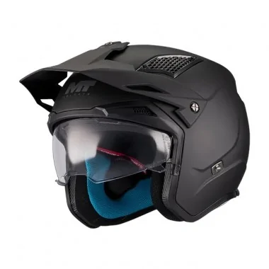 MT Helmets District SV S Pure A1 otwarty kask motocyklowy czarny mat