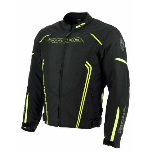RICHA GOTHAM Męska tekstylna kurtka na motocykl sportowy czarna/zielona fluo